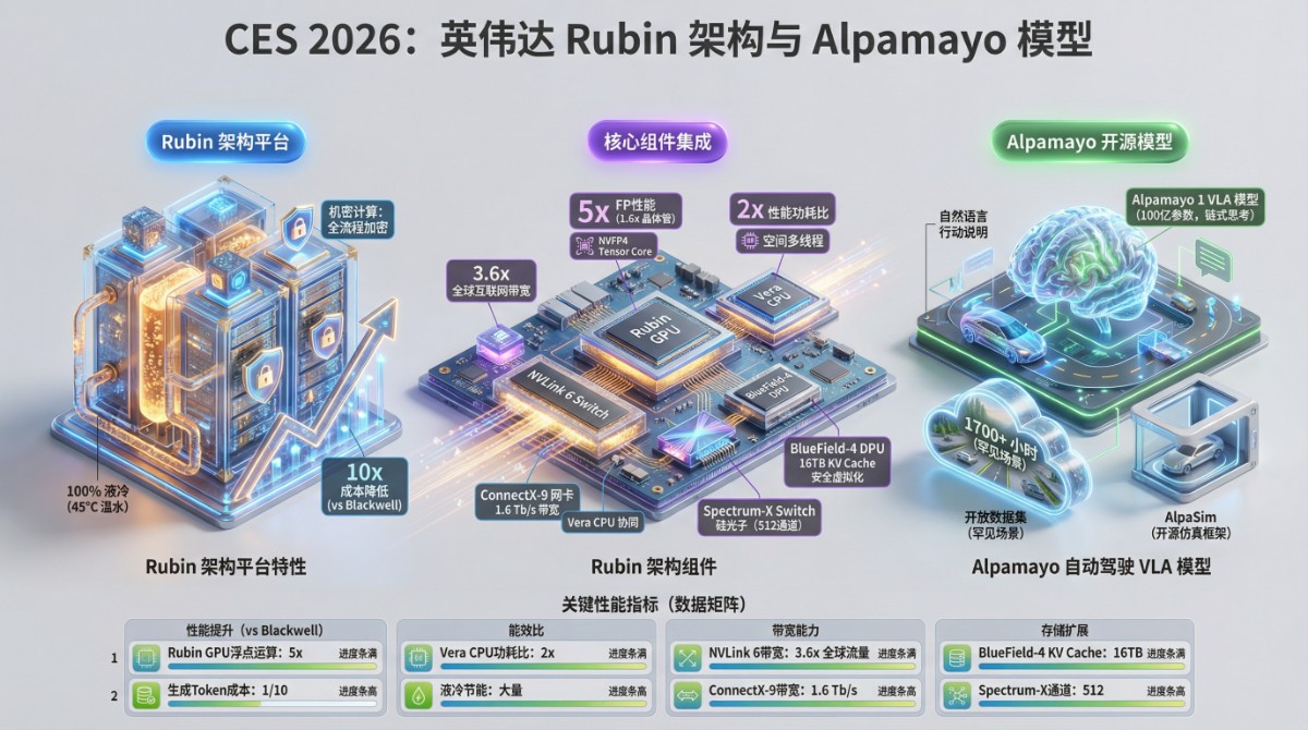 Rubin 芯片架构和 Alpamayo 机器人和自动驾驶 VLA 模型